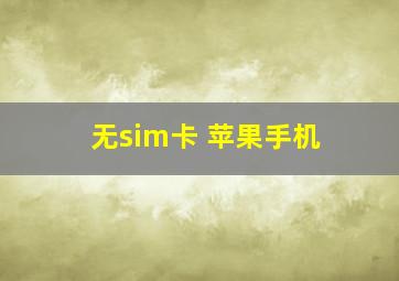 无sim卡 苹果手机